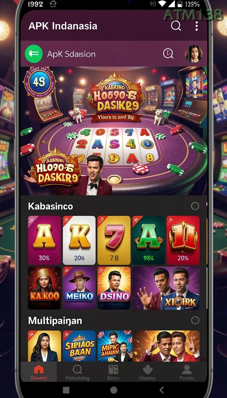 Cuplikan layar IDCASH88 — menu navigasi